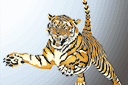 Een tijger in een sprong - sjablonen met dieren