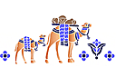 Kamelen - sjablonen met dieren