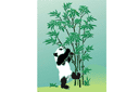 Panda et bambou 2 - pochoirs avec feuilles et branches