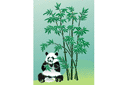 Panda en bamboe 3 - sjablonen met bladeren en takken