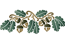 Eiken monogram 125 - sjablonen met bladeren en takken