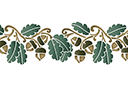 Bordure en chêne 125 - pochoirs avec feuilles et branches