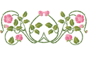 Motif rose musquée - pochoirs avec jardin et roses sauvages