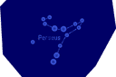 Sterrenbeeld Perseus - stencils over ruimte en sterren