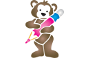 Teddybeer 2 - stencils met kinderspeelgoed