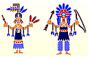 Twee Indianen - stencils met amerikaanse indianen