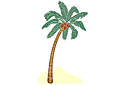 Palmboom aan de kust - stencils met piraten