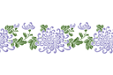 Bordure de chrysanthème chinois - pochoirs de style oriental