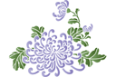 Motif chrysanthème chinois - pochoirs de style oriental