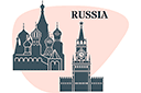 Rusland - sjablonen met herkenningspunten en gebouwen