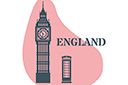 Engeland - sjablonen met herkenningspunten en gebouwen