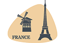 Frankrijk - sjablonen met herkenningspunten en gebouwen