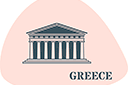 Grèce - pochoirs avec des points de repère et des bâtiments