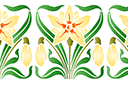 Sierlijke narcis rand - stencils met tuin- en veldbloemen