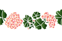 Bordure d'hortensia - pochoirs avec jardin et fleurs sauvages
