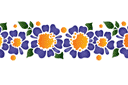 Decoratieve rand - stencils met tuin- en veldbloemen