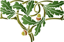 Motif chêne - pochoirs avec feuilles et branches