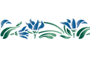 Bordure fleurie 43 - pochoirs avec jardin et fleurs sauvages