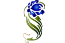 Iris stylisé - pochoirs avec jardin et fleurs sauvages
