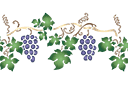 Vigne 15 - pochoirs pour bordures avec plantes