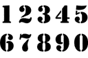 Numéros STENSIL - pochoirs avec textes et séries de lettres