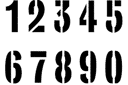 CET-nummers - stencils met teksten en sets letters