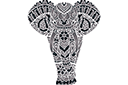 Dentelle éléphant indien A - pochoirs avec motifs indiens