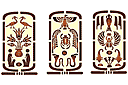 Drie papyrusrollen - egyptische sjablonen