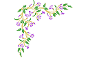 Fleur de pervenche - pochoirs avec jardin et fleurs sauvages
