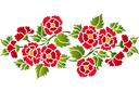 Bouquet décoratif 031c - pochoirs avec jardin et roses sauvages