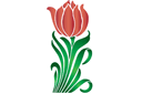 Grande tulipe - pochoirs avec jardin et fleurs sauvages
