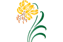 Lys jaune - pochoirs avec jardin et fleurs sauvages