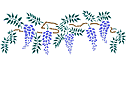 Glycine - pochoirs avec jardin et fleurs sauvages
