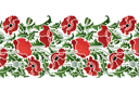 Bordure coquelicot 39 - pochoirs avec jardin et fleurs sauvages