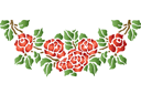 Guirlande rose 41 - pochoirs avec jardin et roses sauvages