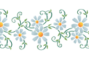 Bordure de camomille 43 - pochoirs avec jardin et fleurs sauvages