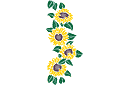 Bordure de tournesol - pochoirs avec jardin et fleurs sauvages