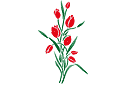 Bouquet de tulipes - pochoirs avec jardin et fleurs sauvages