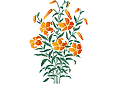Bouquet de lys - pochoirs avec jardin et fleurs sauvages