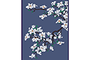 Branche de magnolia - pochoirs avec des éléments de jardin