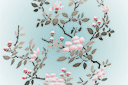 Magnolia en fleurs - pochoirs avec jardin et fleurs sauvages
