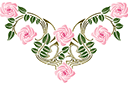 Motif rose 50a - pochoirs avec jardin et roses sauvages
