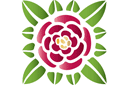 Rose Art Nouveau 761 - pochoirs avec jardin et roses sauvages