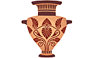 Vase avec ornement - pochoirs à la grecque