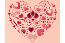 Een groot hart - stencils met verschillende patronen