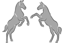 Deux chevaux 1c - pochoirs avec des animaux