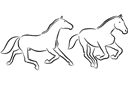 Twee paarden 2a - sjablonen met dieren