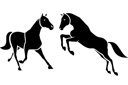 Twee paarden 3b - sjablonen met dieren