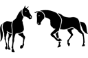 Twee paarden 4b - sjablonen met dieren