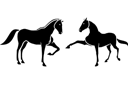 Twee paarden 5b - sjablonen met dieren